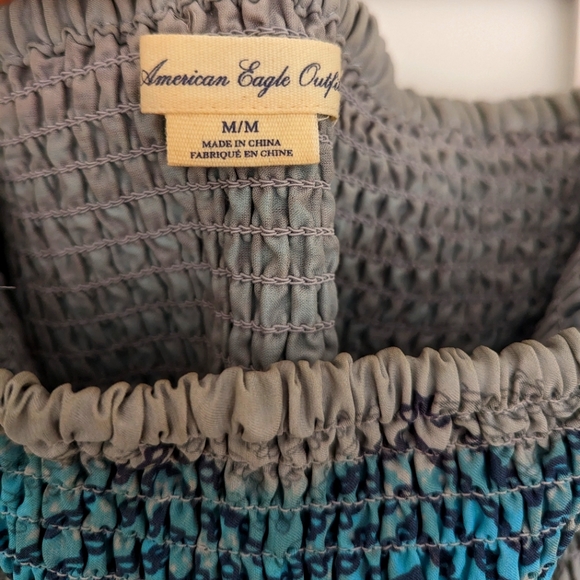 American Eagle Outfitters Size M/M Multi Color Grey Strapless Dress  - Picture 3 of 3